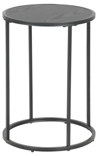  Stolik okrągły 40 cm, czarny do salonu Seaford