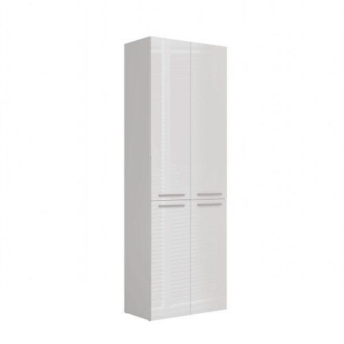 Słupek łazienkowy z dwoma koszami, biały połysk Nel 2K/DD