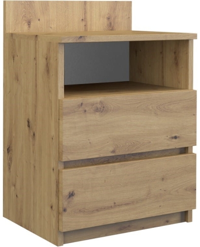 Szafka nocna 40 cm z dwoma szufladami, dąb artisan Malwa M1