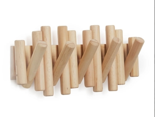 Wieszak na ubrania naturalny z 3 haczykami Picket Rail Umbra