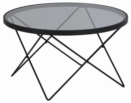 Stolik kawowy okrągły szklany ze szkłem dymionym Cuxton 80 cm