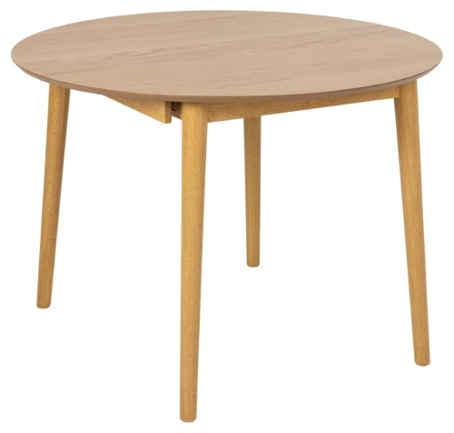 Stół okrągły 115 cm, rozkładany dąb, w stylu skandynawskim Montreux