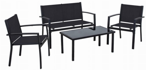 Zestaw ogrodowy 4-osobowy, sofa, 2 fotele oraz stolik do ogrodu
