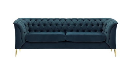 Sofa z przeszyciami, w stylu glamour 2,5 osobowa Chesterfield Modern
