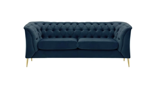 Sofa z przeszyciami, w stylu glamour dwuosobowa Chesterfield Modern