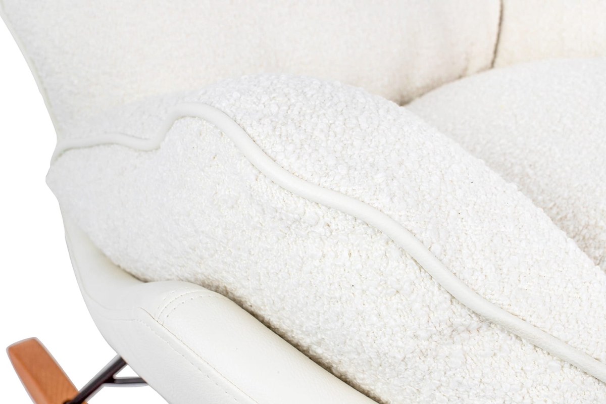 Fotel bujany OTILIA TEDDY biały