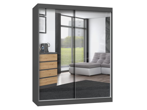 Szafa dwudrzwiowa z lustrem, dąb artisan/antracyt Iga 160A