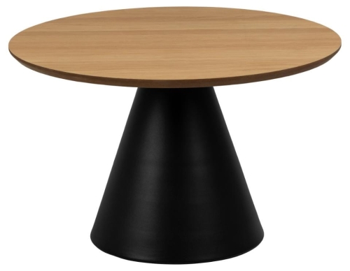 Stolik okrągły 65 cm, dąb/czarny Soli 