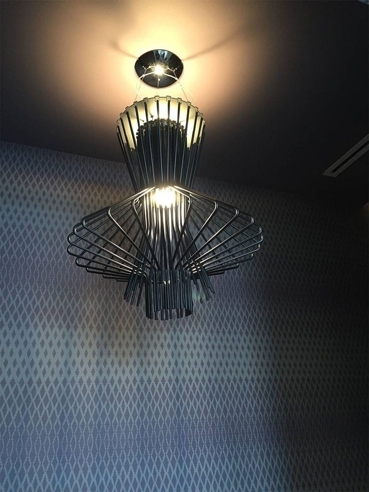 Lampa wisząca STRAW szara - stal węglowa