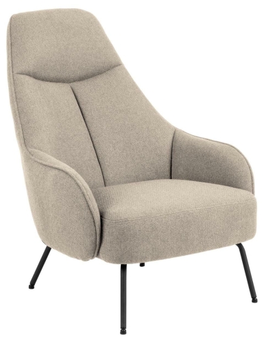 Fotel beżowy z wysokim zagłowkiem, do salonu Texas Alea beige 60