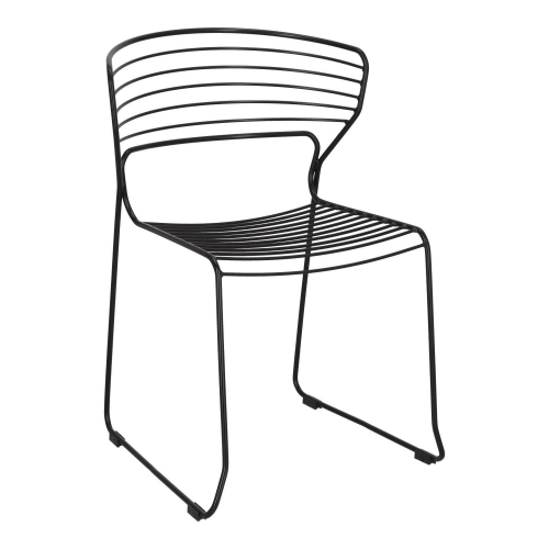 Krzesło czarne z oparciem, w stylu industrialnym Hilly 