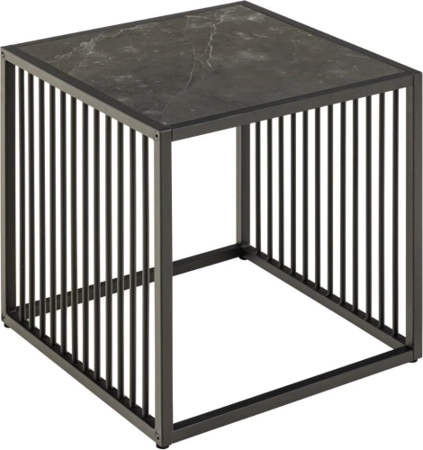 Stolik kawowy kwadratowy 40x40 cm, czarny marmur Strington