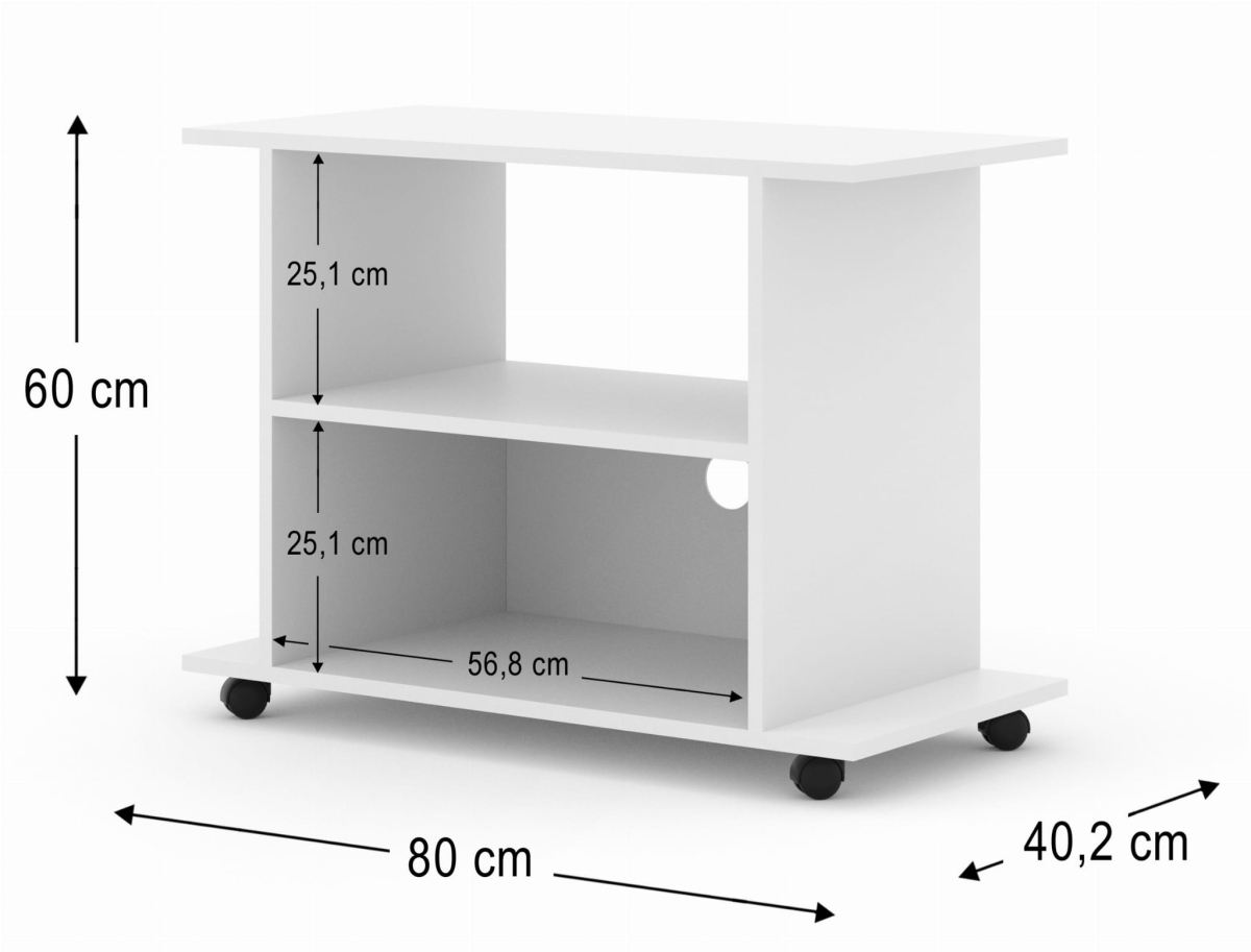 Szafka RTV na kółkach Yogi biały mat