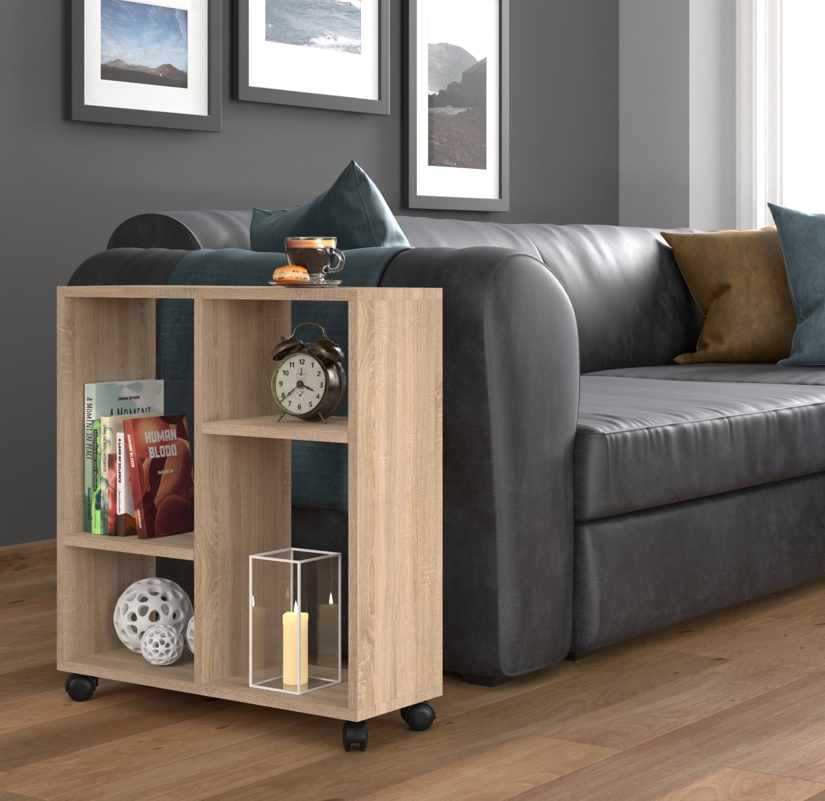 Stolik na kółkach Trasco 2 dąb sonoma