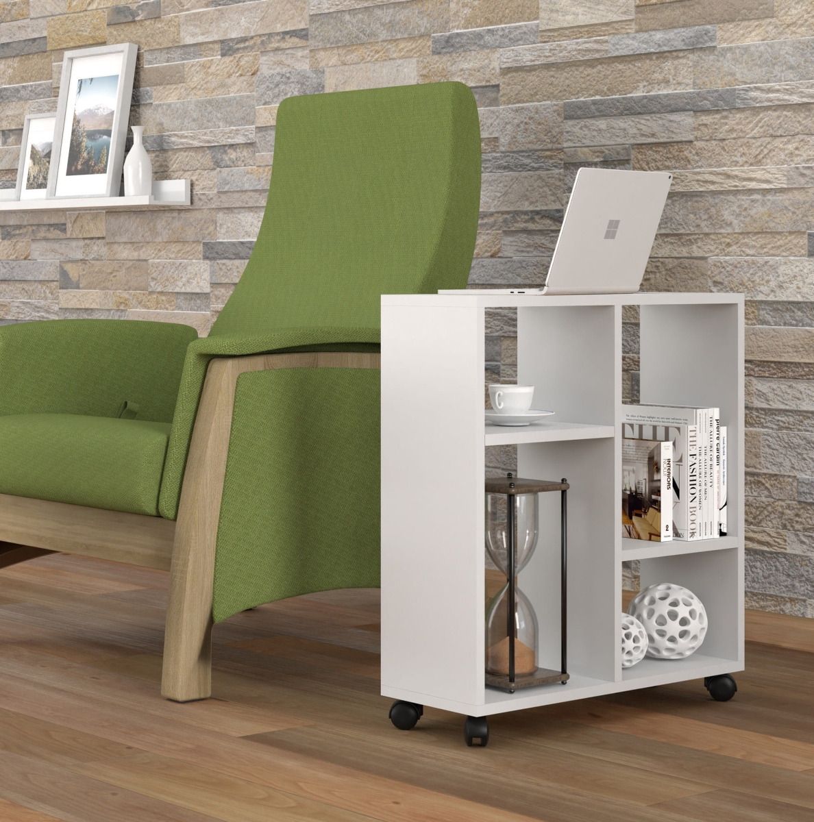 Stolik na kółkach Trasco 2 biały mat