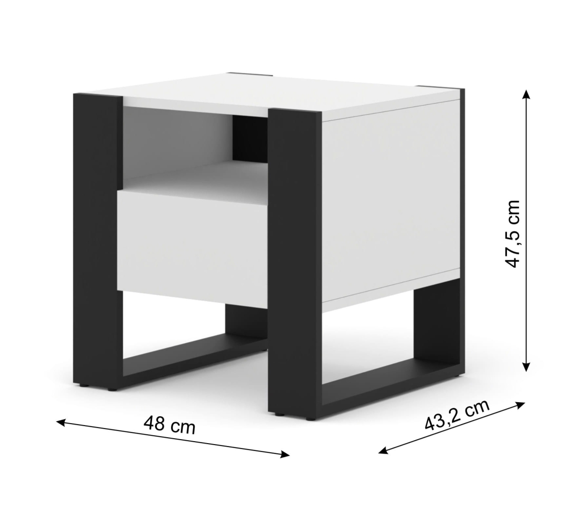 Szafka nocna MONDI 48 cm szuflada biały mat
