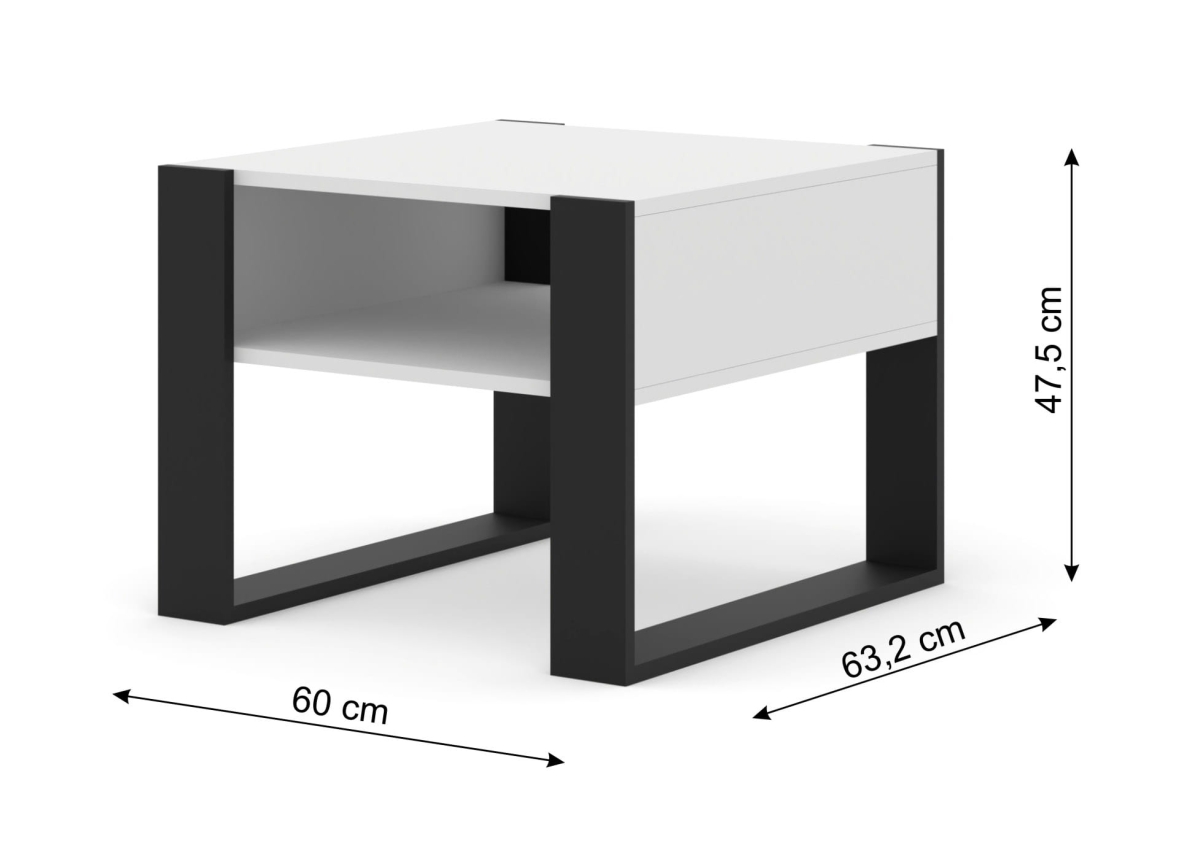 Ława stolik kawowy MONDI kwadrat 60x60 biały mat
