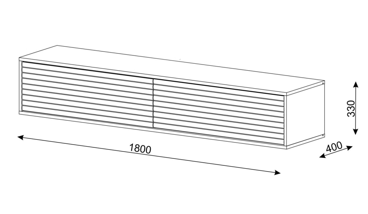 Szafka RTV wisząca Subi 180 biały mat