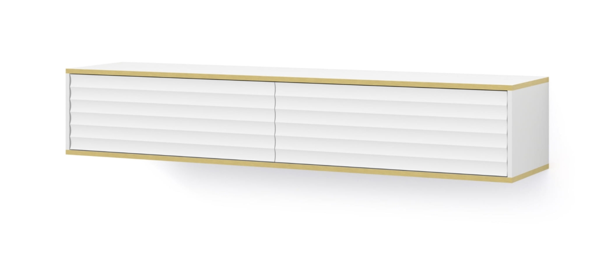 Szafka RTV wisząca Wabi 180 biały mat