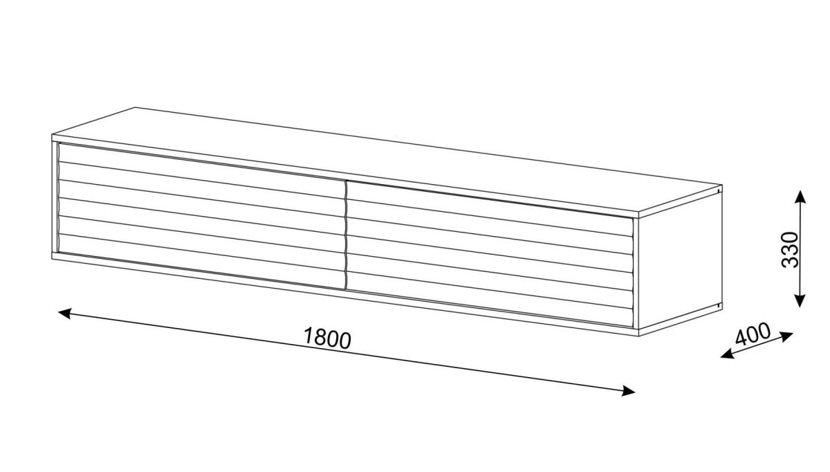 Szafka RTV wisząca Wabi 180 biały mat