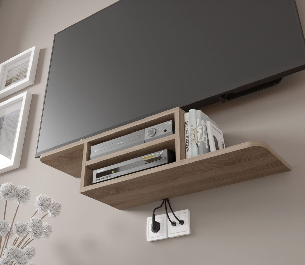 Półka pod telewizor wisząca Dedal 90 cm dąb sonoma