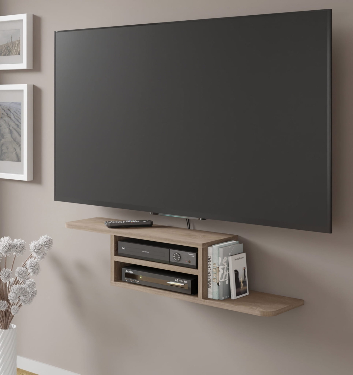 Półka pod telewizor wisząca Dedal 90 cm dąb sonoma