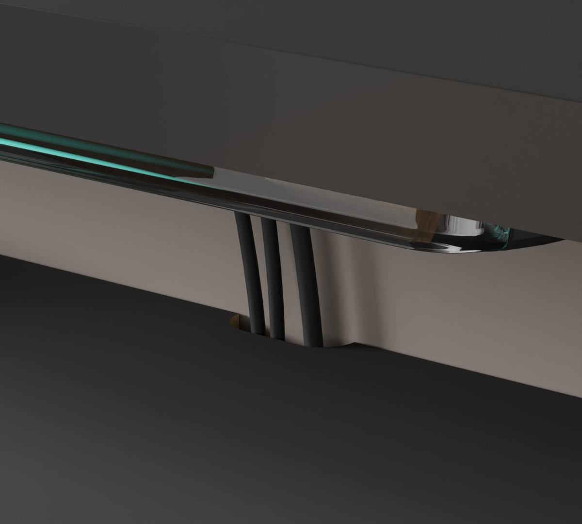 Półka pod telewizor wisząca Dedal 90 cm czarny mat