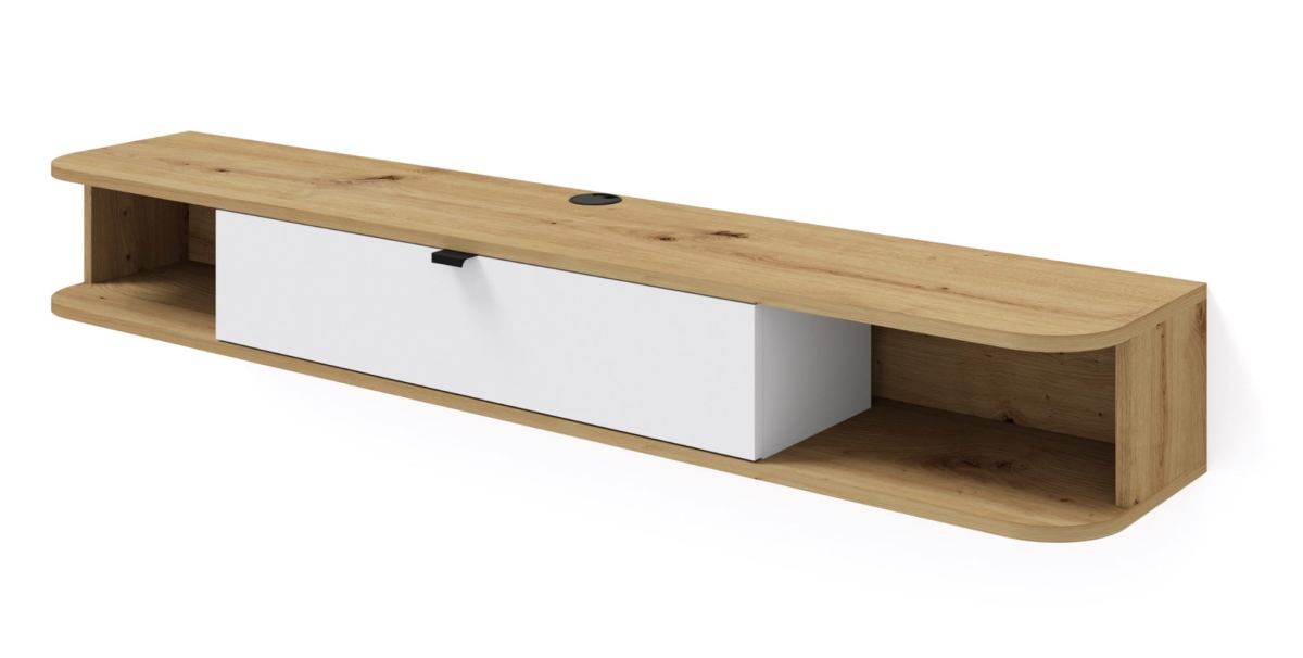 Szafka RTV wisząca Icarus 156 dąb artisan / biały mat