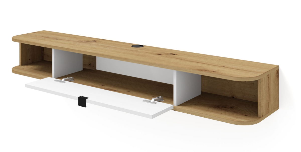 Szafka RTV wisząca Icarus 156 dąb artisan / biały mat