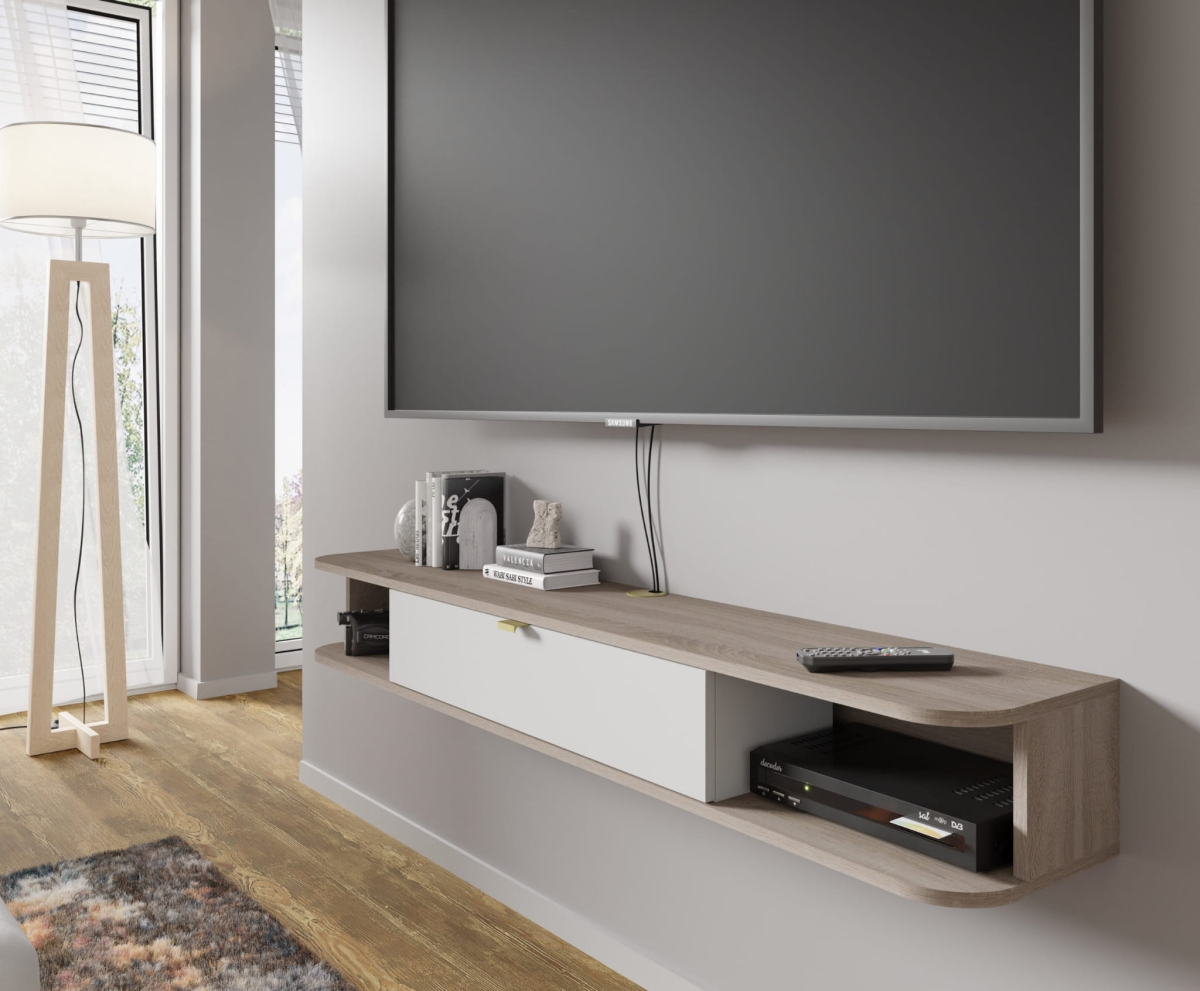 Szafka RTV wisząca Icarus 156 dąb sonoma / biały mat