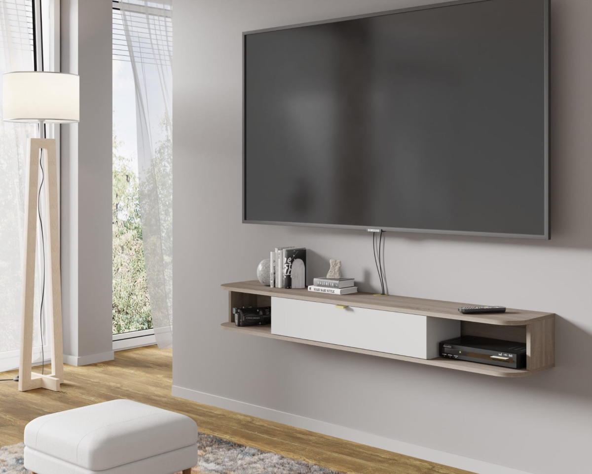 Szafka RTV wisząca Icarus 156 dąb sonoma / biały mat