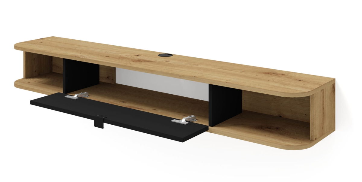 Szafka RTV wisząca Icarus 156 dąb artisan / czarny mat