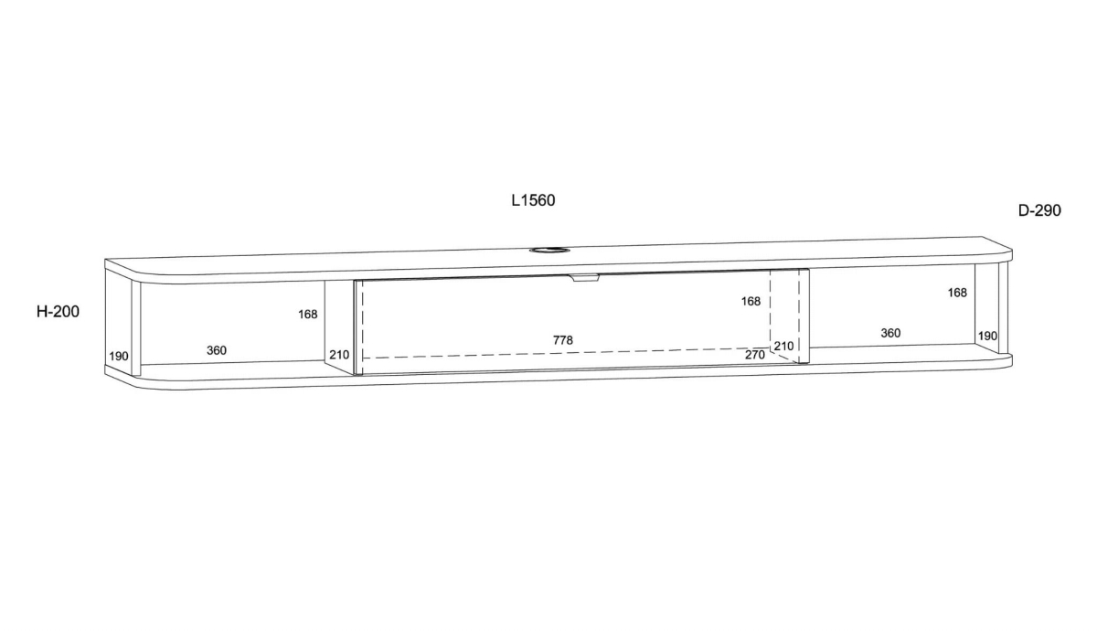 Szafka RTV wisząca Icarus 156 dąb artisan / czarny mat