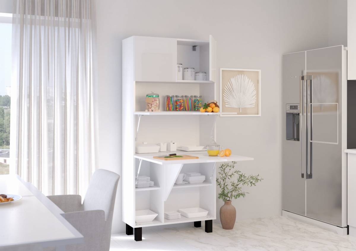 Biurko rozkładane regał Homi biały mat / biały połysk