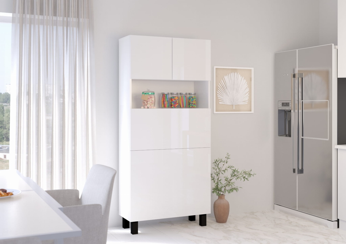 Biurko rozkładane regał Homi biały mat / biały połysk