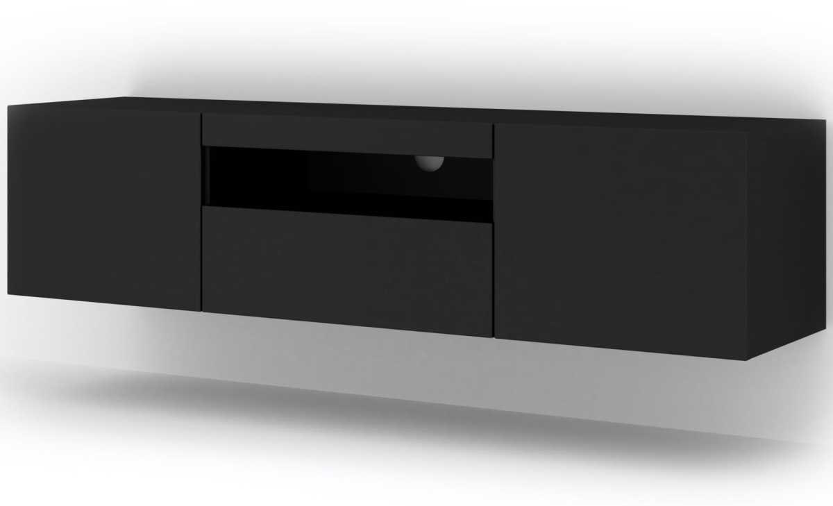 Szafka RTV AURA 150 uniwersalna wisząca czarny mat