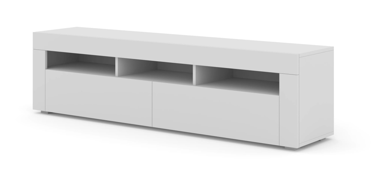 Szafka RTV Moreno 160 cm uniwersalna wisząca stojąca biały mat