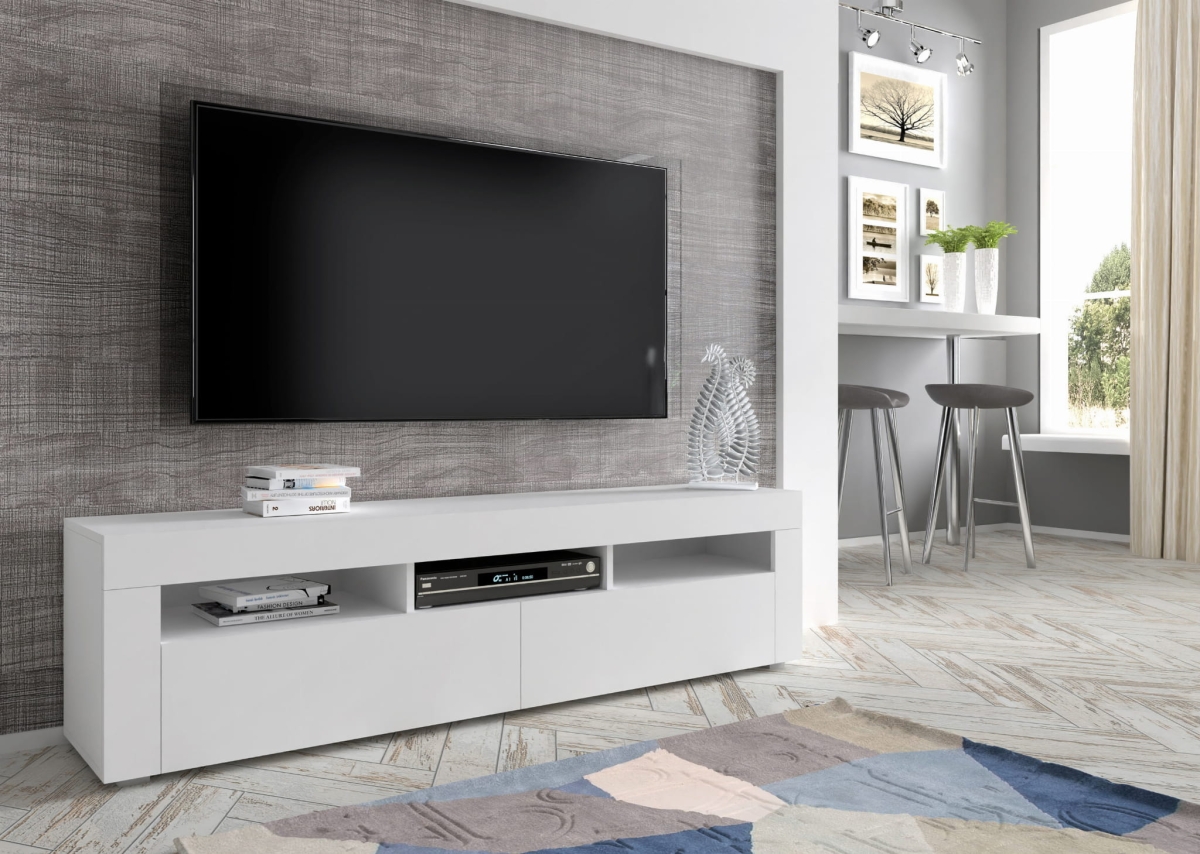 Szafka RTV Moreno 160 cm uniwersalna wisząca stojąca biały mat