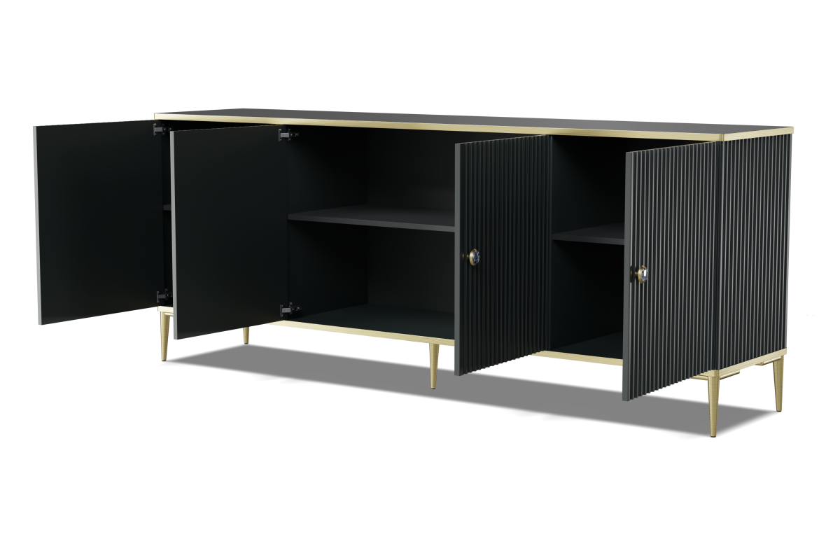 Komoda RTV Petra 182 4D czarny mat