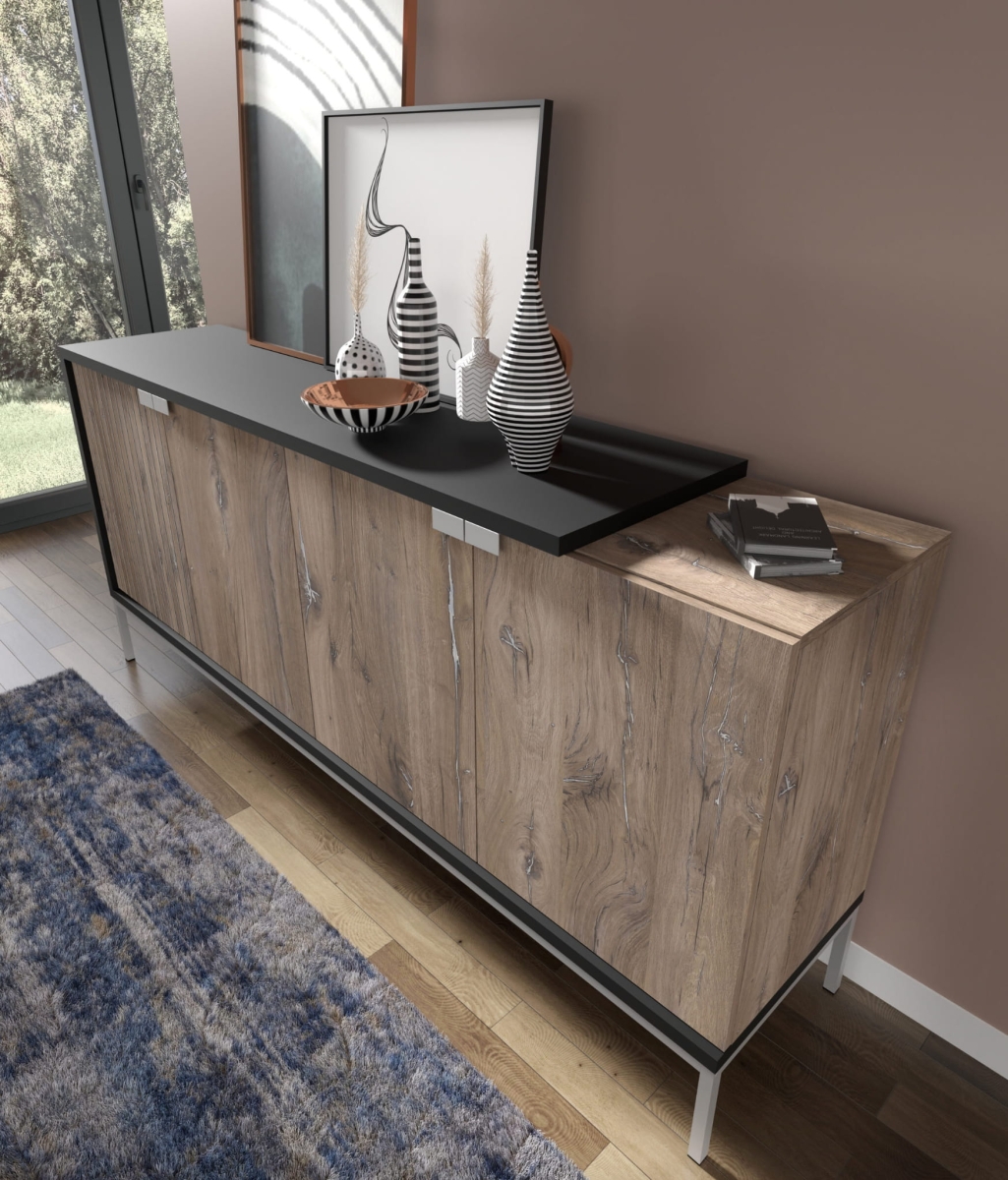 Komoda Toledo 190 4D dąb flagstaff