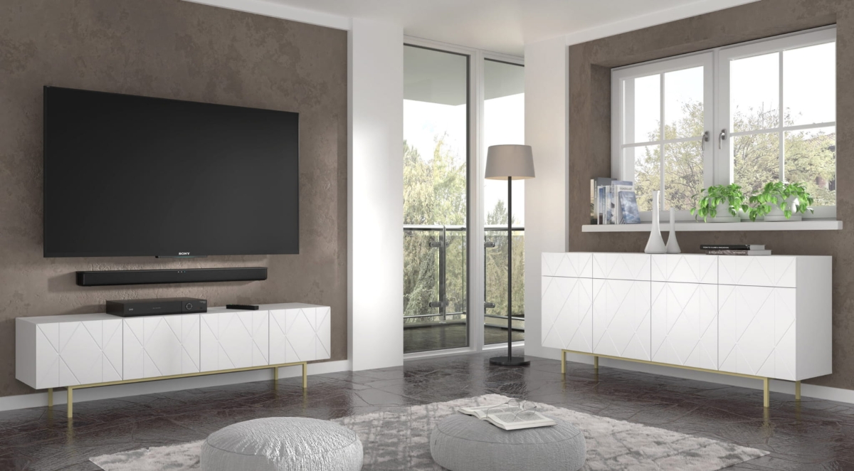 Szafka RTV Kairo 180 4D biały mat