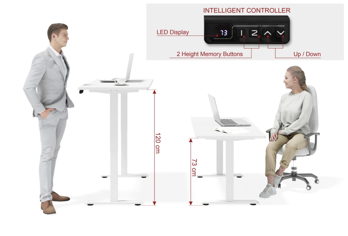 Biurko elektryczne z regulacją BIMotion 120x65 biały mat