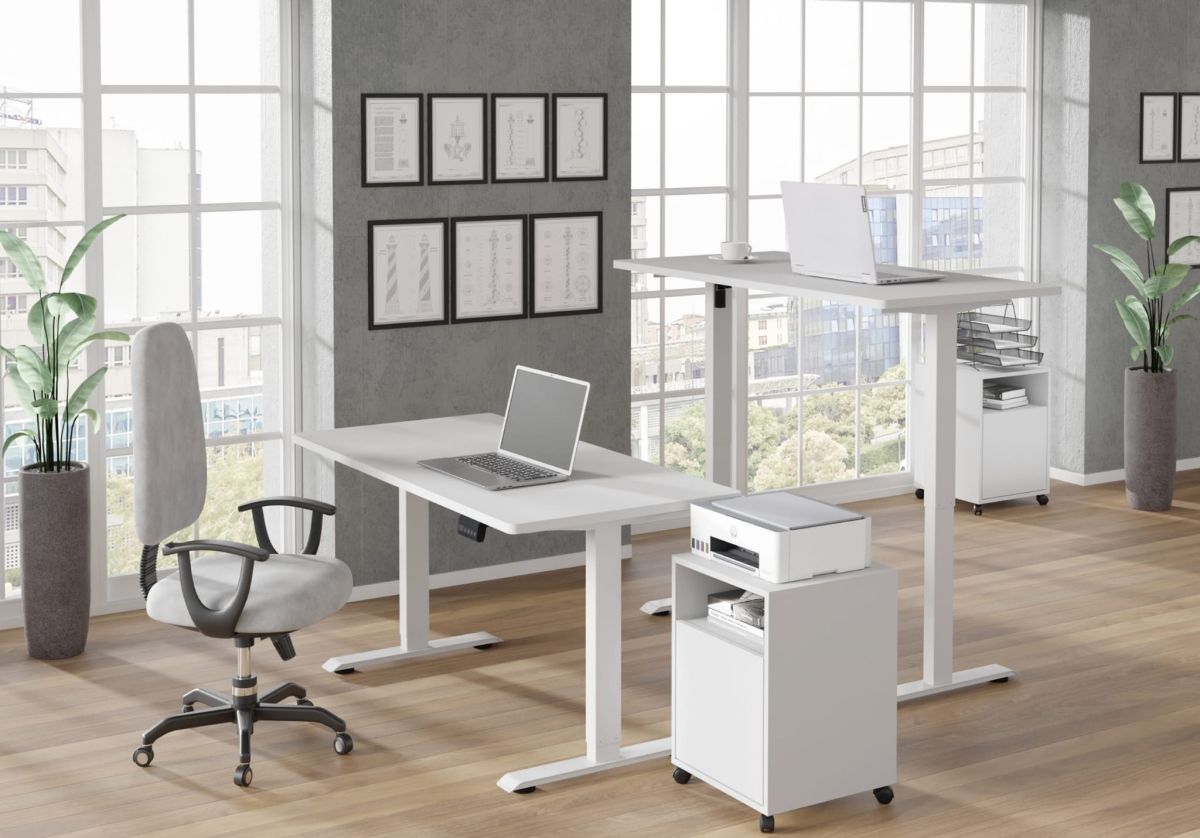 Biurko elektryczne z regulacją BIMotion 120x65 biały mat