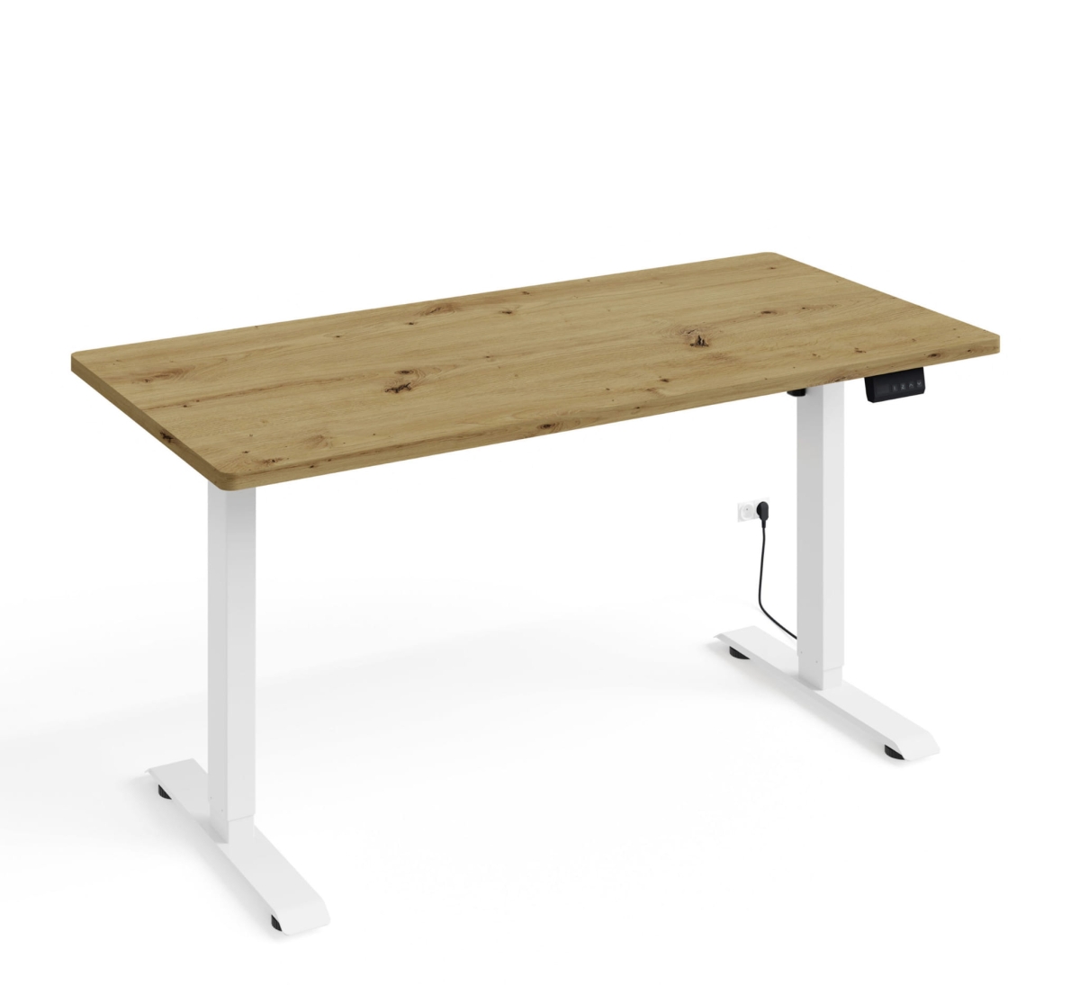 Biurko elektryczne z regulacją BIMotion 120x65 biały/dąb artisan