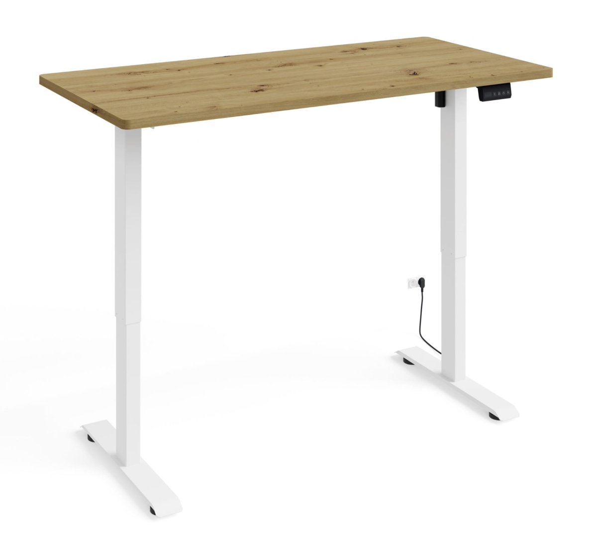 Biurko elektryczne z regulacją BIMotion 120x65 biały/dąb artisan