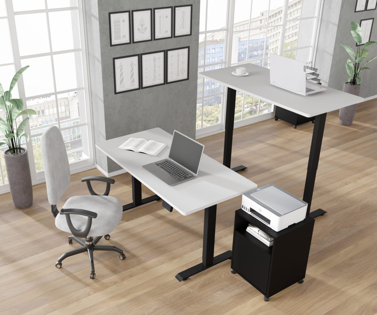 Biurko elektryczne z regulacją BIMotion 120x65 czarny/biały mat