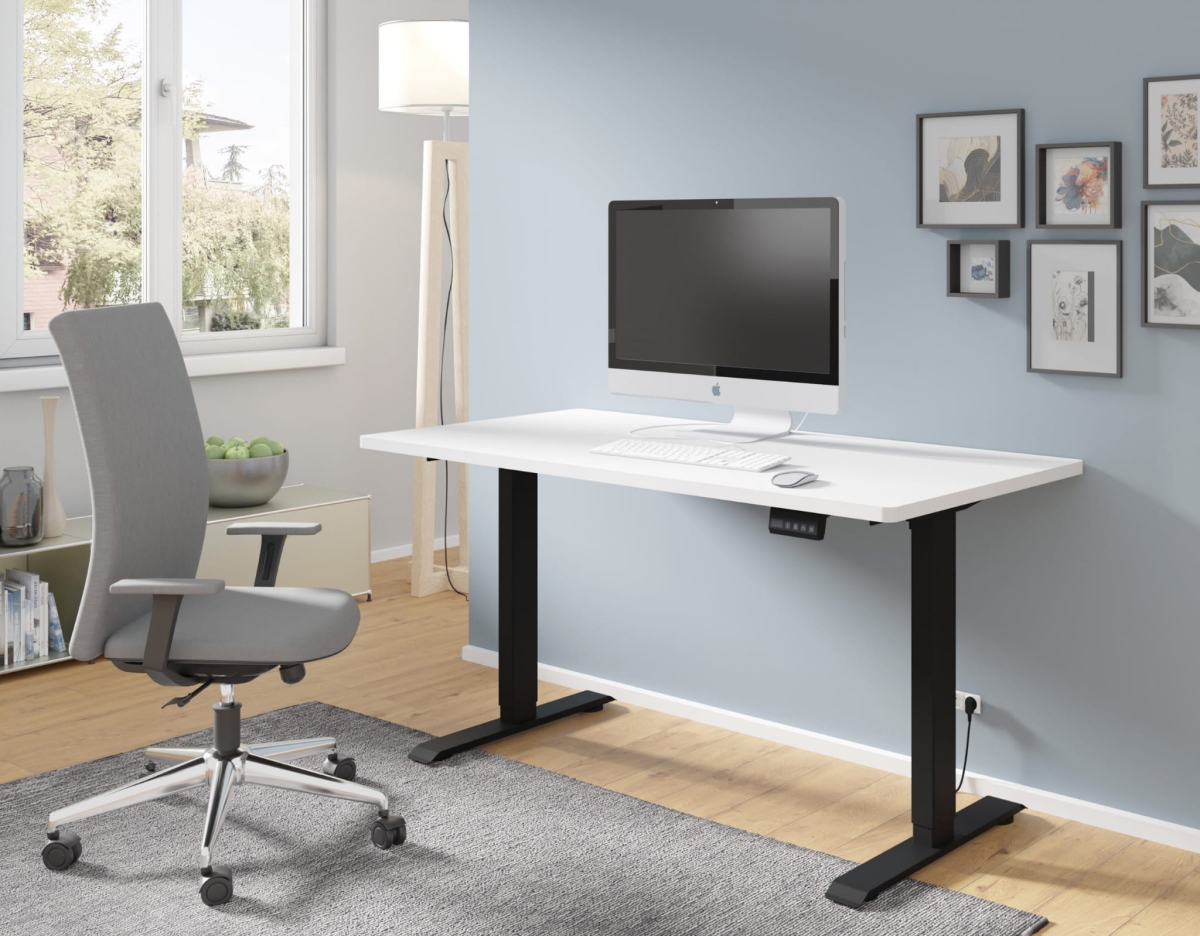 Biurko elektryczne z regulacją BIMotion 120x65 czarny/biały mat