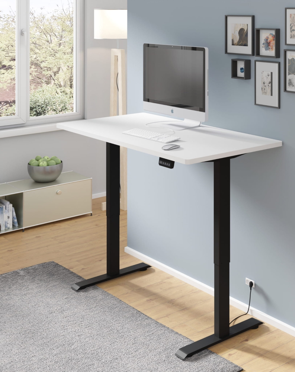 Biurko elektryczne z regulacją BIMotion 120x65 czarny/biały mat