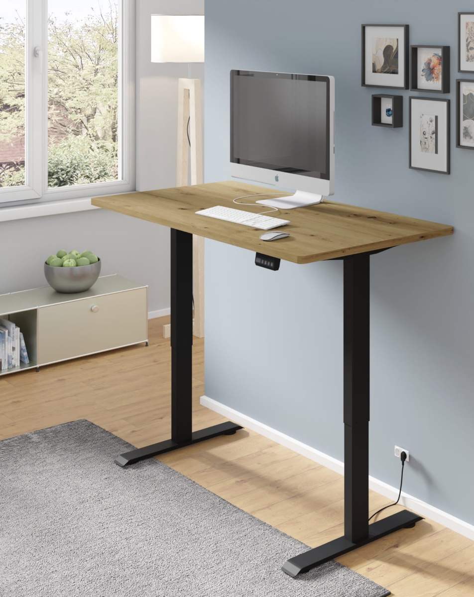 Biurko elektryczne z regulacją BIMotion 120x65 czarny/dąb artisan