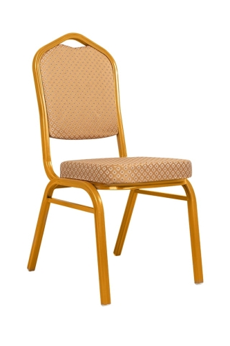 Krzesło bankietowe beżowe ze złotymi nogami Hera 